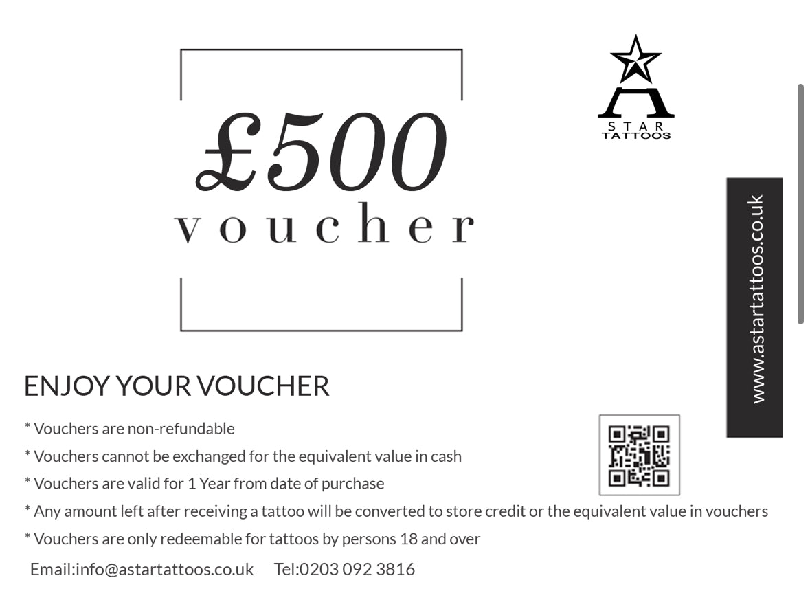 Tattoo gift voucher