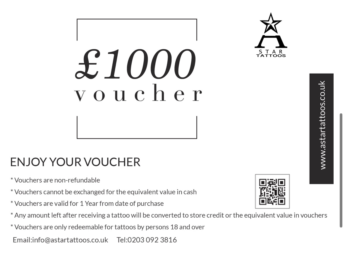 Tattoo gift voucher